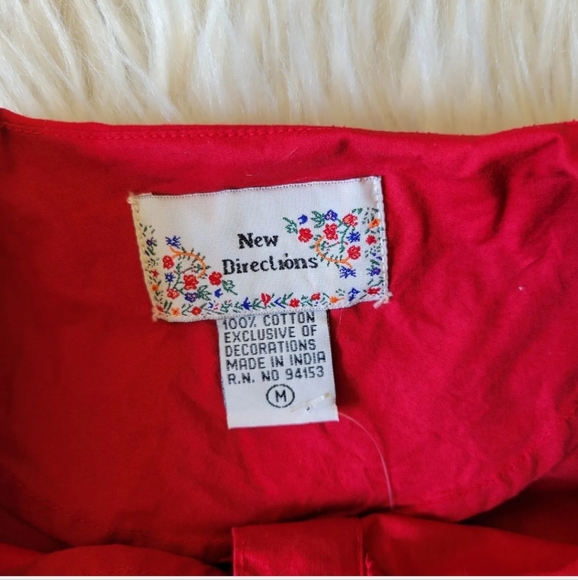 Shirt Shorts Set Embroidered Yellow Red Sz M Women Palm Tree Vacation Tropical - Picture 3 of 12